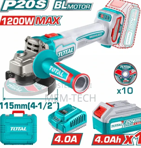 Total Tagli Cordless Angle Grinder 20v 1200w Max