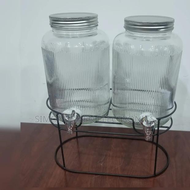 Black Steel Base 2in1 Each 3.8l Clear Glass Beverage