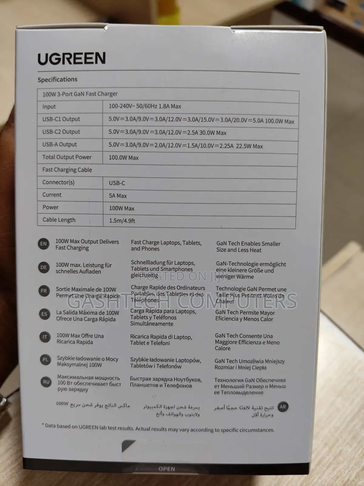 Ugreen Nexode Pro 3-Port Gan Fast Charger Uk Grey
