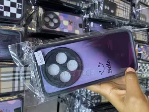 Tewws Cute Tartan Fabric Hello Purple Case for Redmi 14c