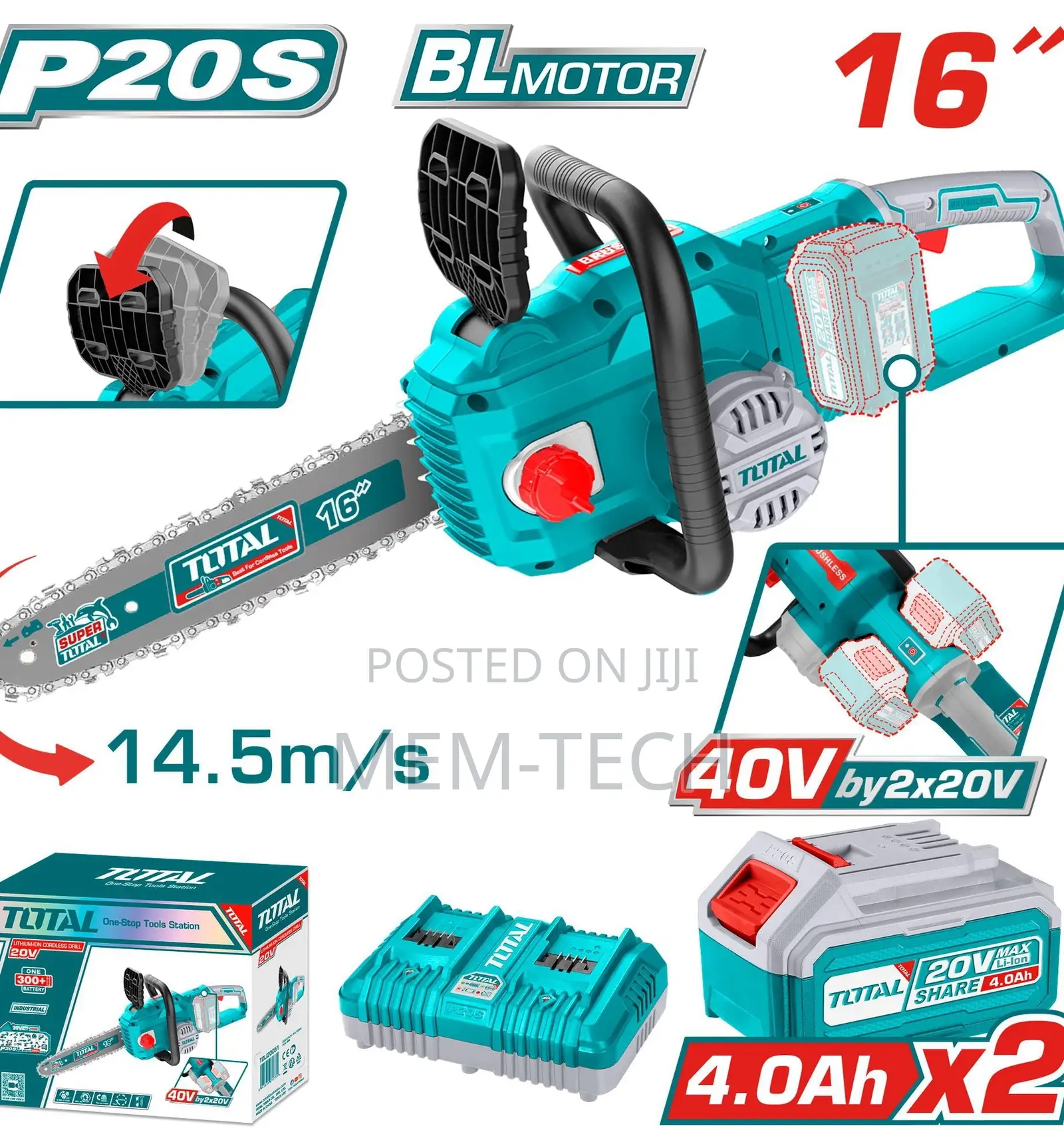 Total Tgsli401682 Lithium-Ion Chainsaw 16"