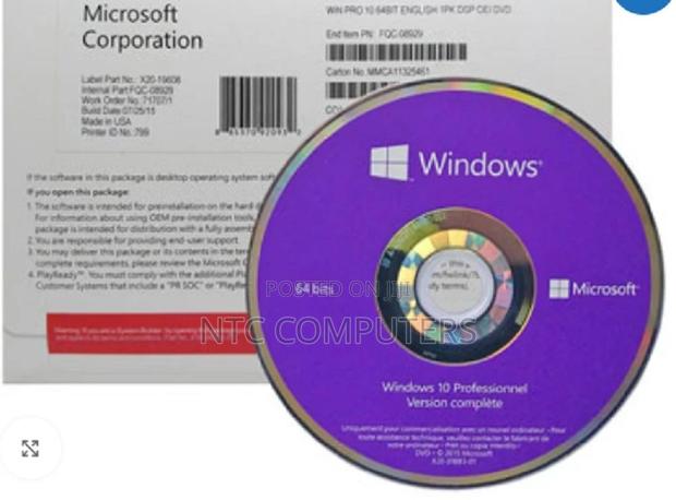 Microsoft Windows 10 Pro 64bit Eng Intl 1pk DSP Oei DVD - main view