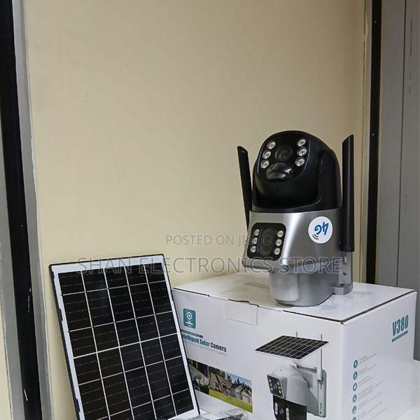Dual Lens Dual View Solar Battery Camera V380 PTZ Solar Cam