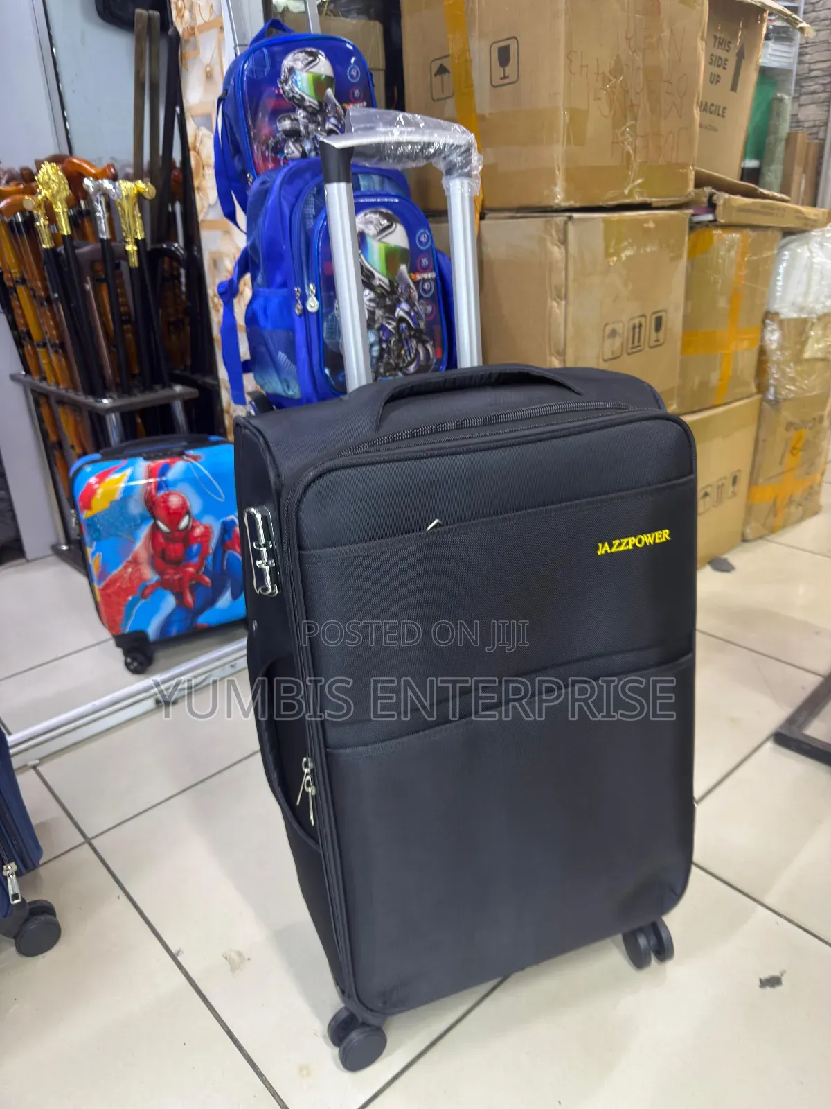 Jazz Power Black Medium Fabric Material Luggage Suitcase