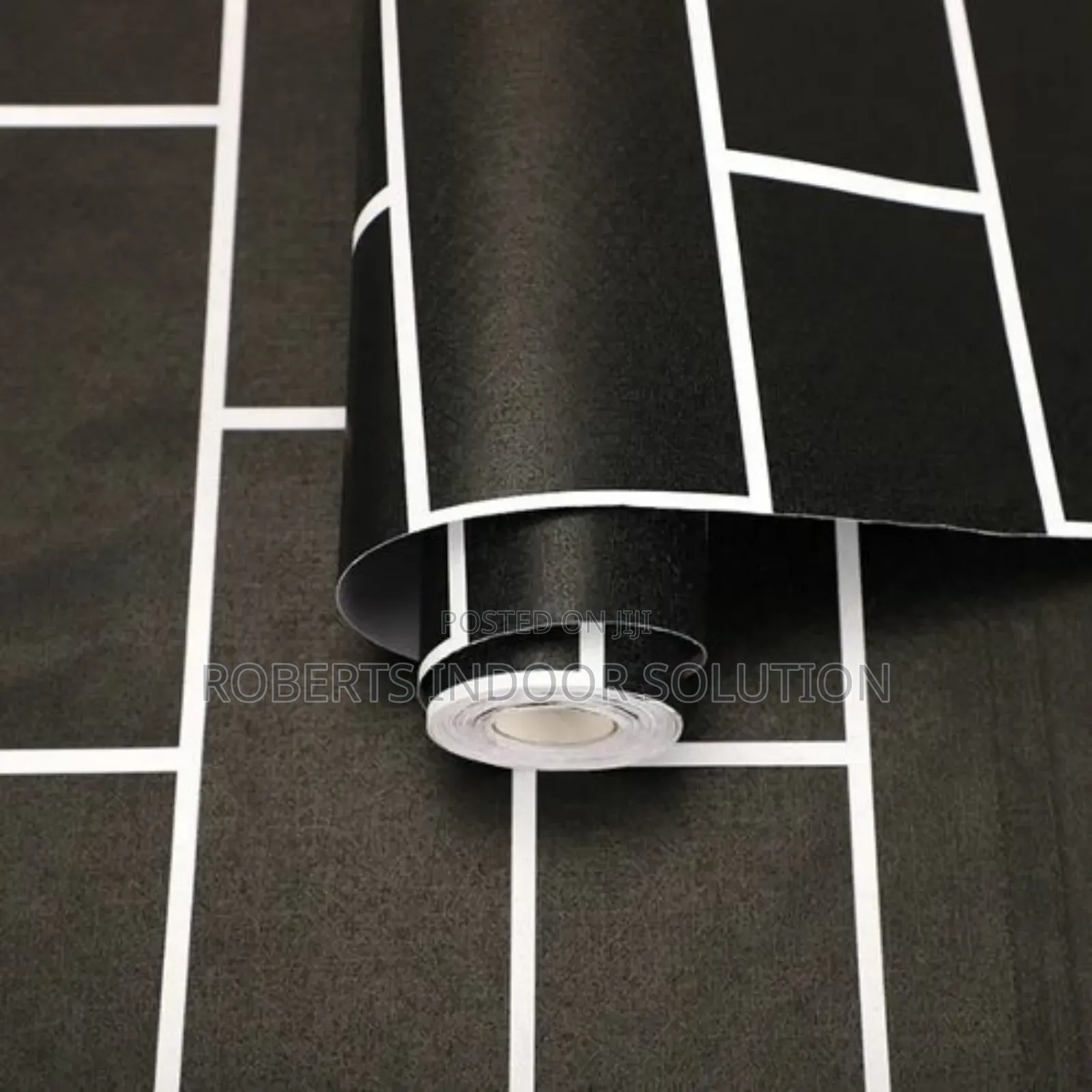 Self Adhesive Black Brick Wallpaper Available