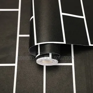 Self Adhesive Black Brick Wallpaper Available