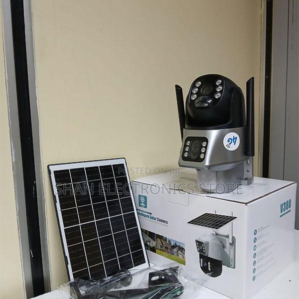 Dual-Lens Weatherproof 1080p V380 PTZ Solar Camera