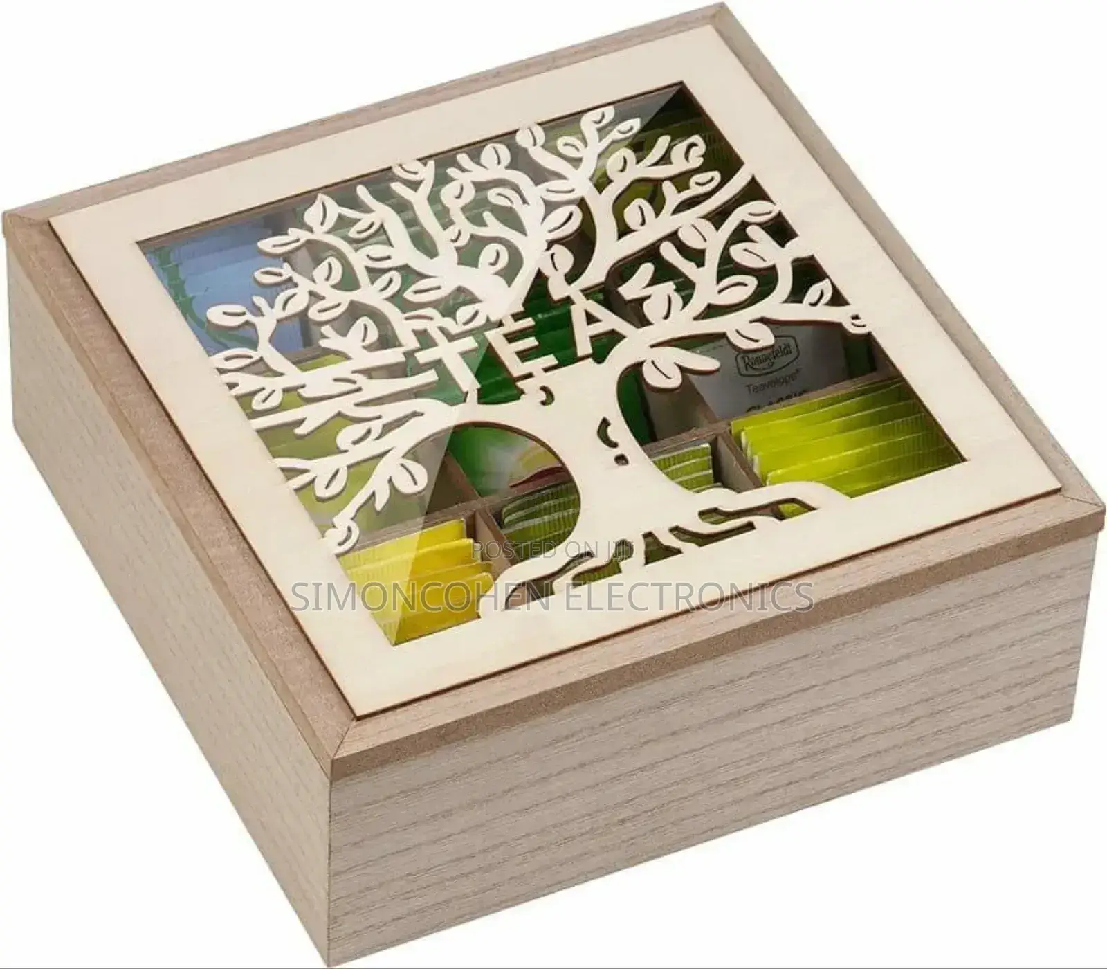Handmade Family Tree Wooden Tea/Coffee Organizer