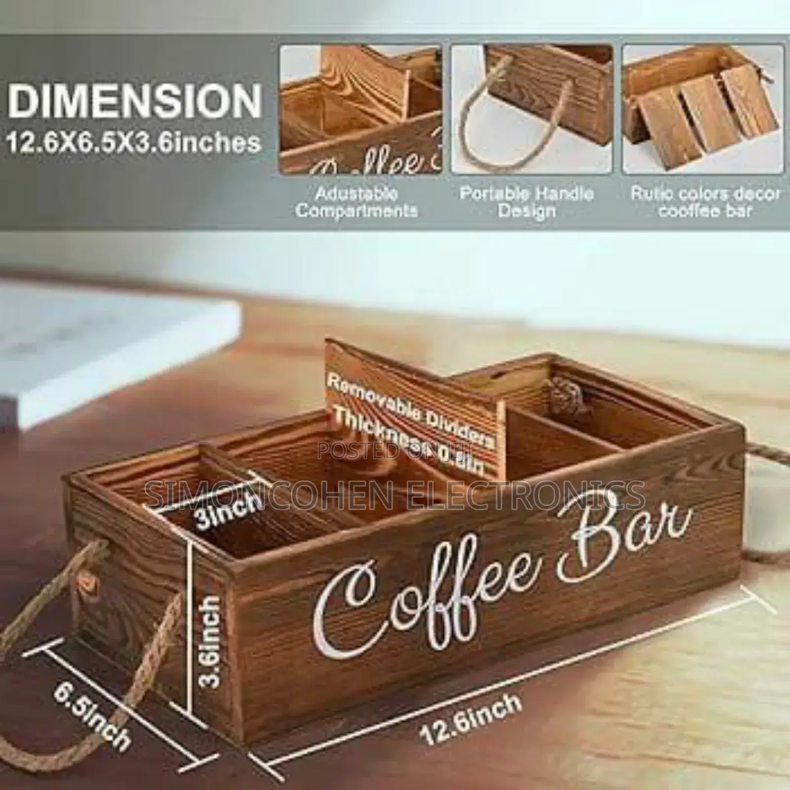Stylish Wooden Coffee Organizer