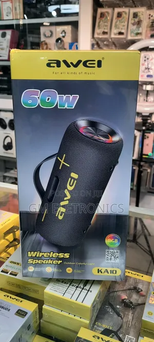 Original Awei Ka10 60w Wireless RGB Outdoor Speaker-Black.