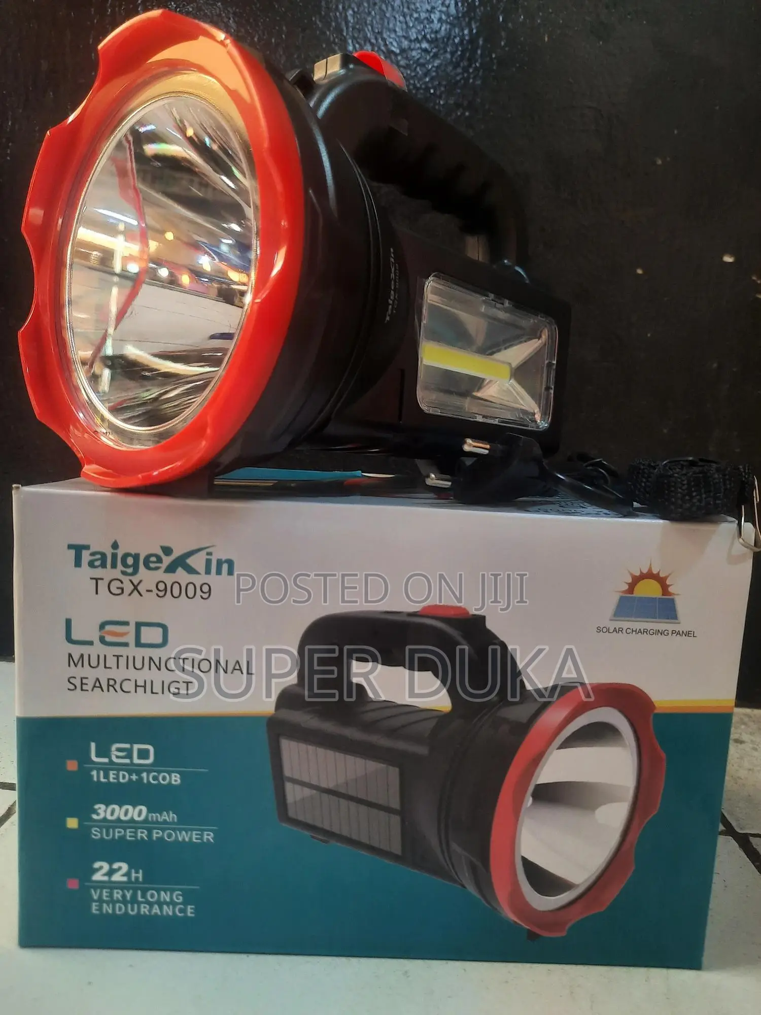 Solar/Electricity Rechargeable Torch.Led Cob TGX 9009light