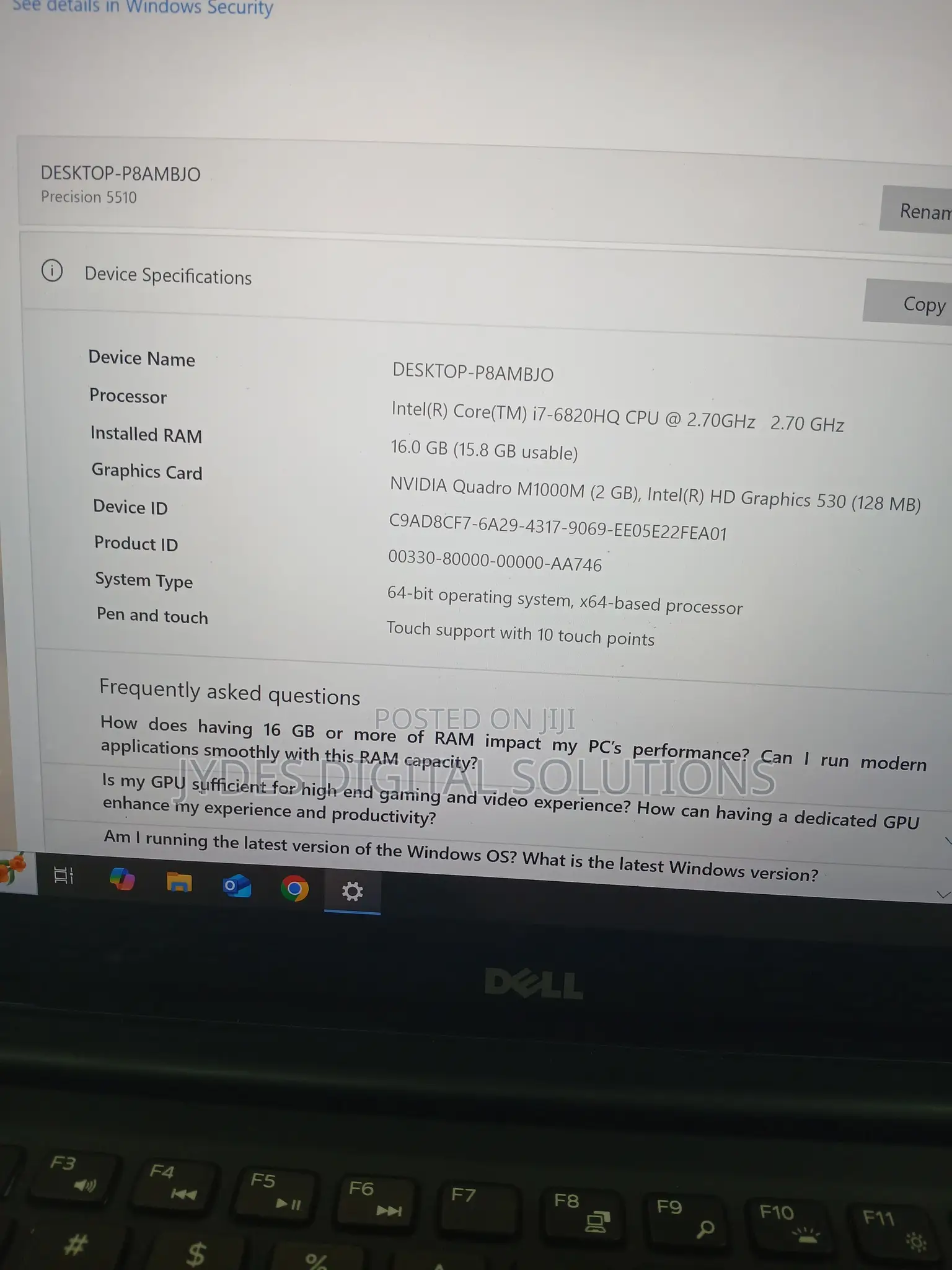 Laptop Dell Precision 15 5510 16GB Intel Core i7 SSD 512GB