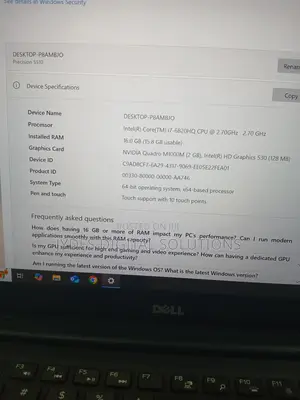 Laptop Dell Precision 15 5510 16GB Intel Core i7 SSD 512GB