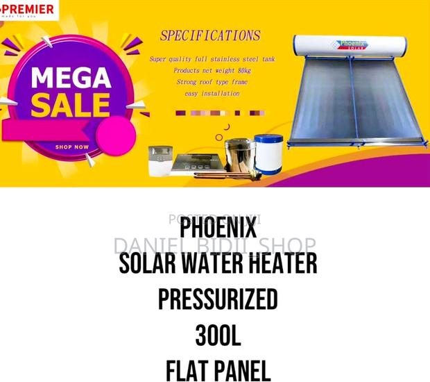 Solar Water Heater Pressurized 300ltrs Flat Panel - main view