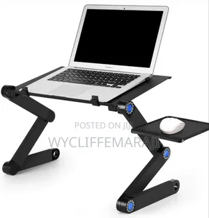 Foldable Adjustable Laptop Stand With Fan and Mouse Pad