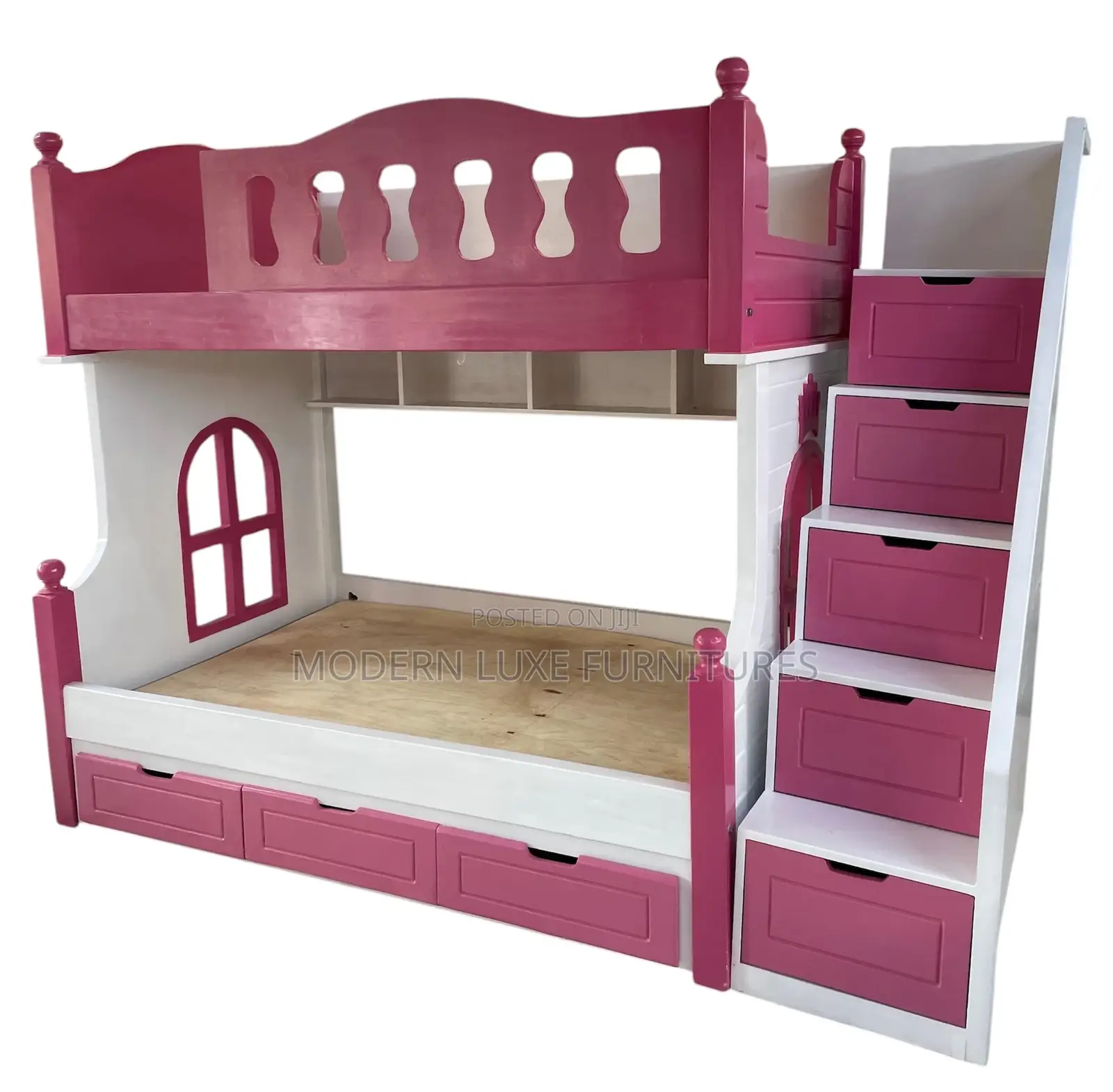 Pink&White Bunk Double Decker Bed