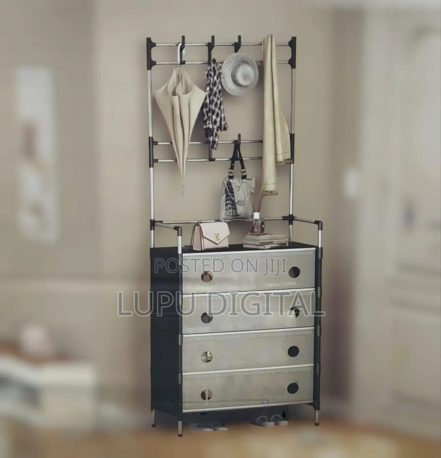 Enclosed Multifunctional Shoe Hat Rack 5 Layer