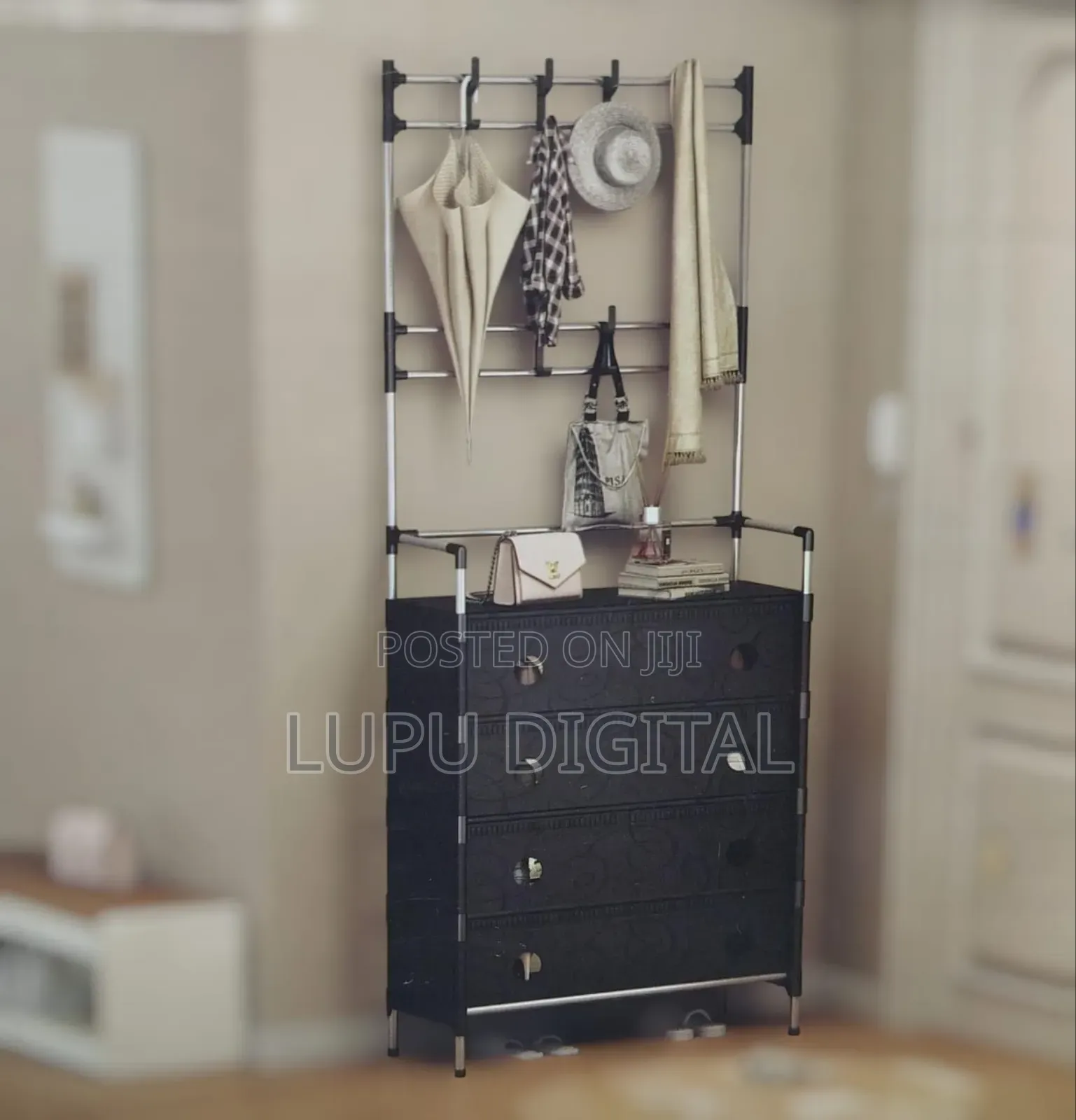Enclosed Multifunctional Shoe Hat Rack 5 Layer