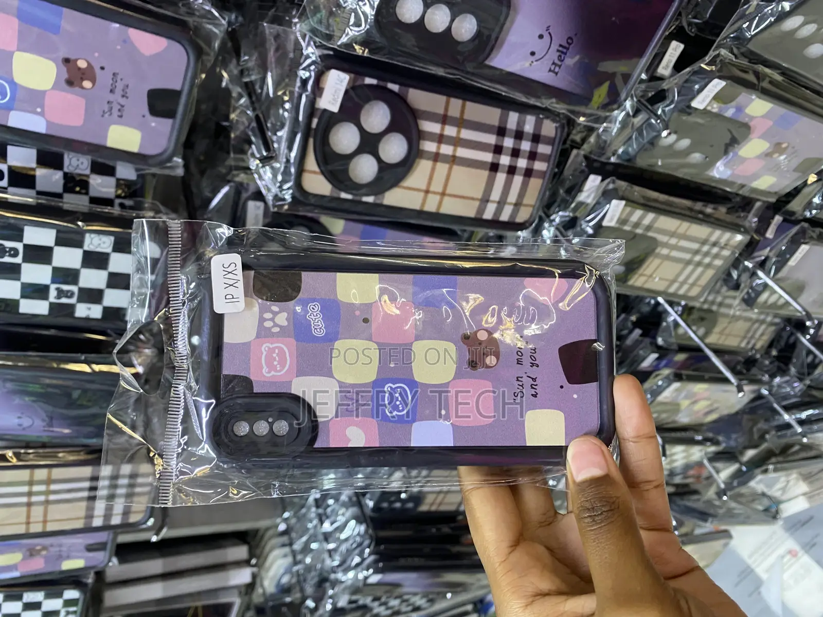 Cjoelzky Fashion Tartan Fabric Pattern Case for iPhone X/Xs