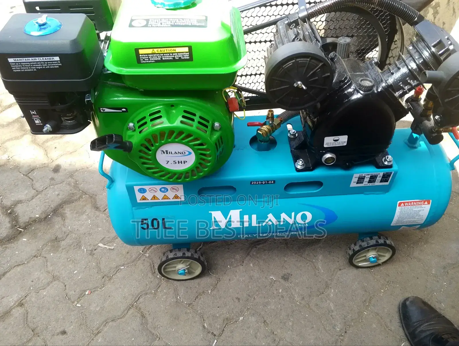 7.5 Hp Engine Driven Milano Air Compressor Machine
