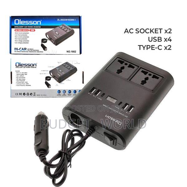 at 150w Inverter With 2 3pin Sockets, 4 Usb Charging Ports
