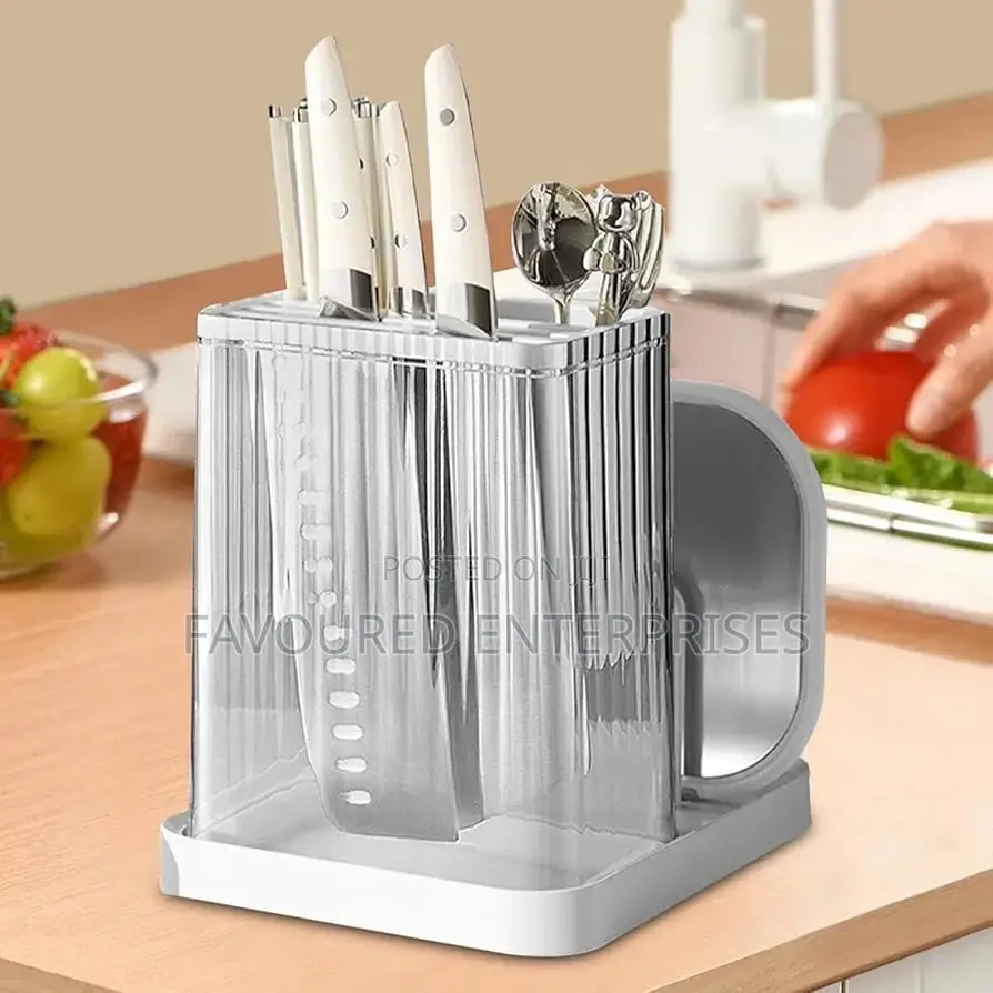 Multifunctional Cutlery Organizer With Chopping Board
