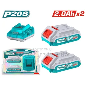 Total Li-Ion 2.0ah Cordless Battery 2pcs and Charger Kit 20v