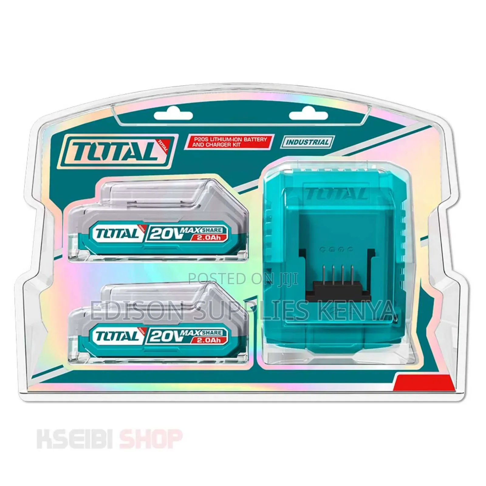 Total Li-Ion 2.0ah Cordless Battery 2pcs and Charger Kit 20v