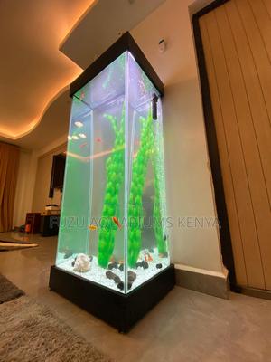 Tall Aquarium With Color-Changing Led Lights - thumbnail 2