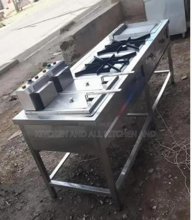 Cooking Unit With Fryer,And Gas Cooker+Hotplate