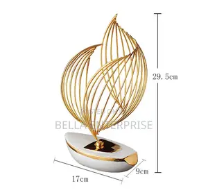 Ceramic Sailing Boat Figurine Boat Decor