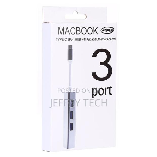 Usb Hub 3 Usb3.0 Ports Hub + Usb-C / Type-C Gigabit Ethernet - thumbnail 2