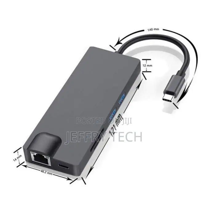 8 in 1 Type-C to Hdmi+Vag Gigabit Rj45+Usb 3.0 Hub