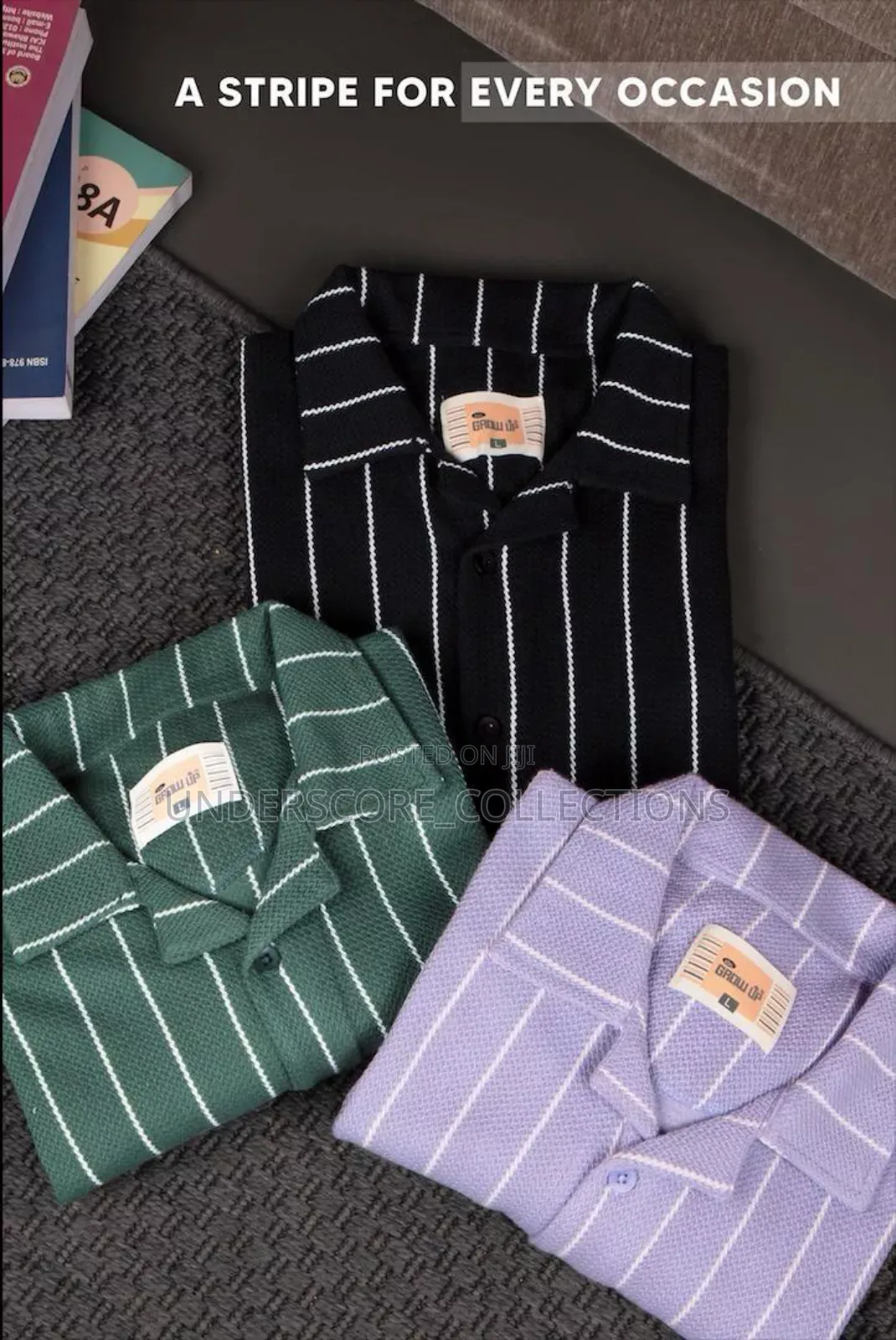 Black Striped Men's Shirts