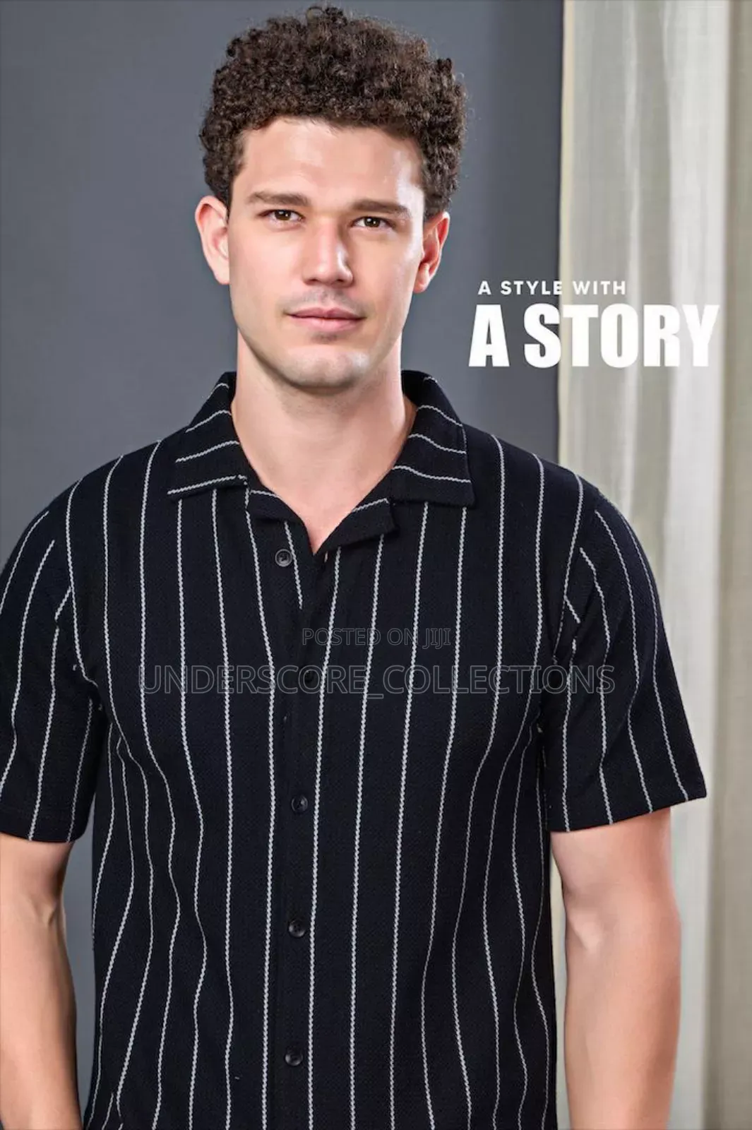 Black Striped Men's Shirts