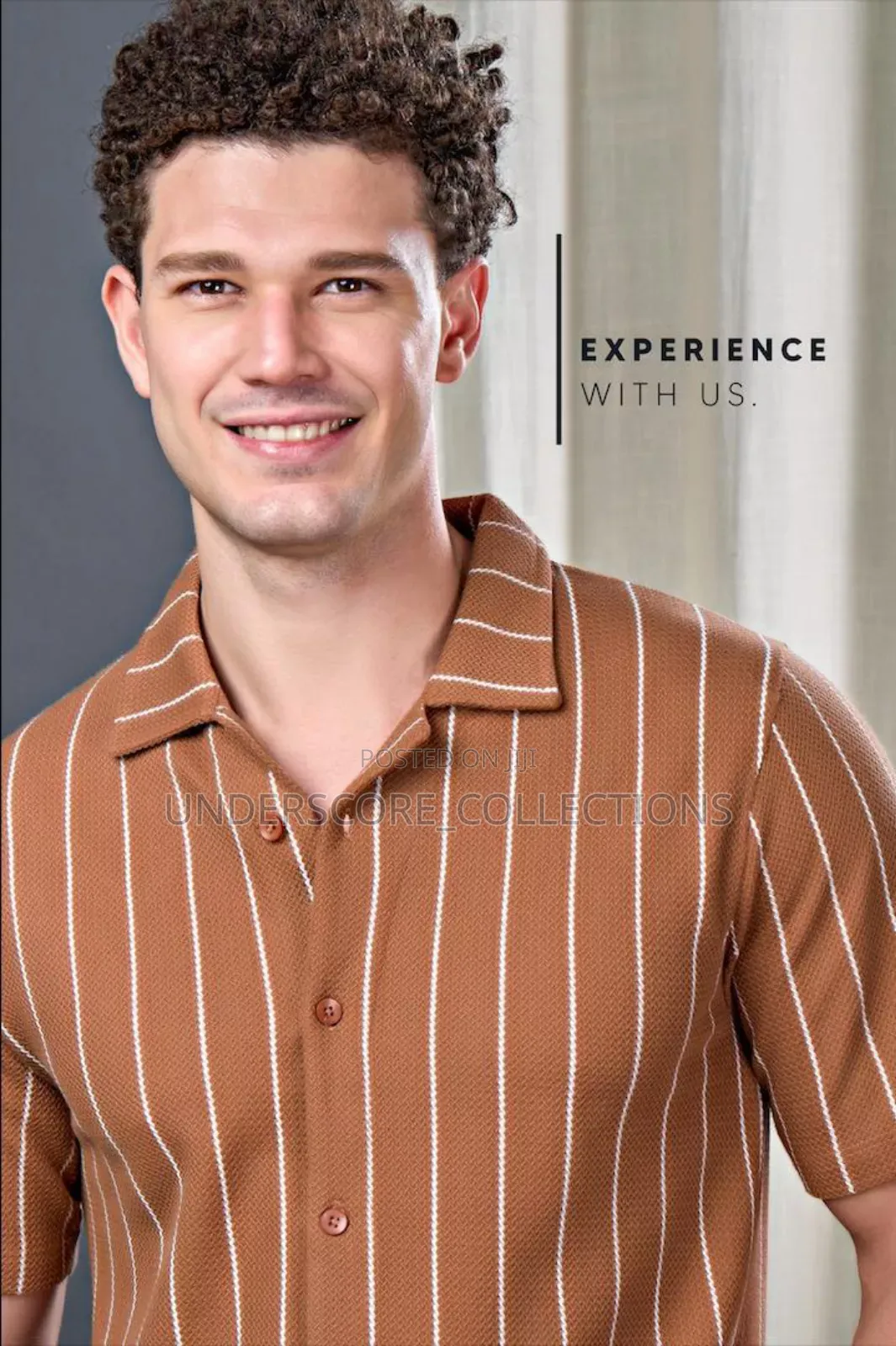 Brown Striped Men's Shirts