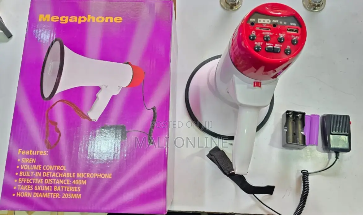 Portable Rechargeable Megaphone With Detachable Microphone