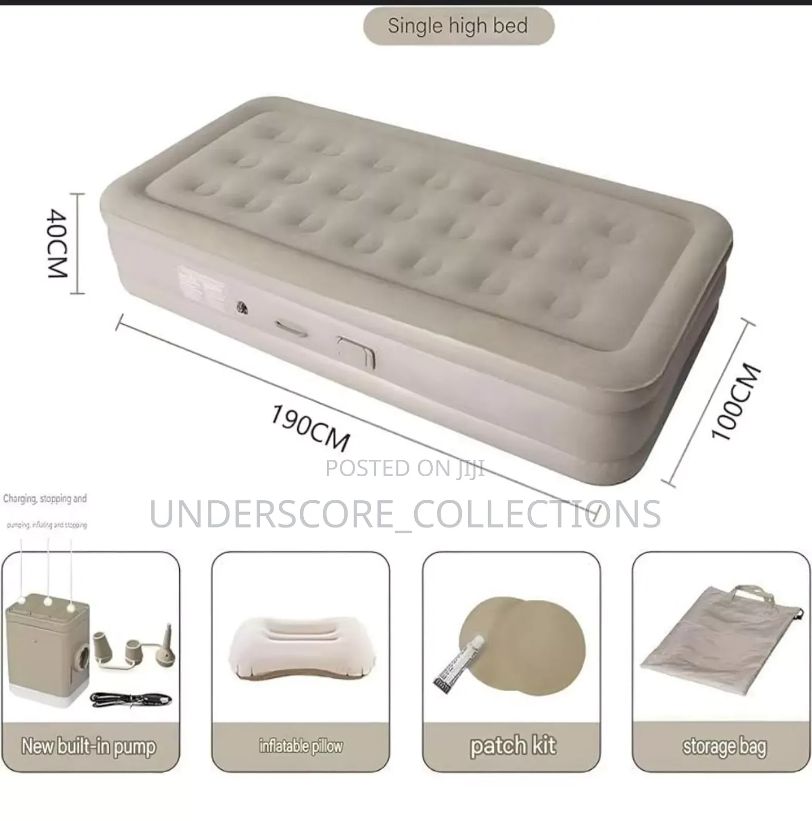 Self Inflatable Bed +2 Inflatable Pillows