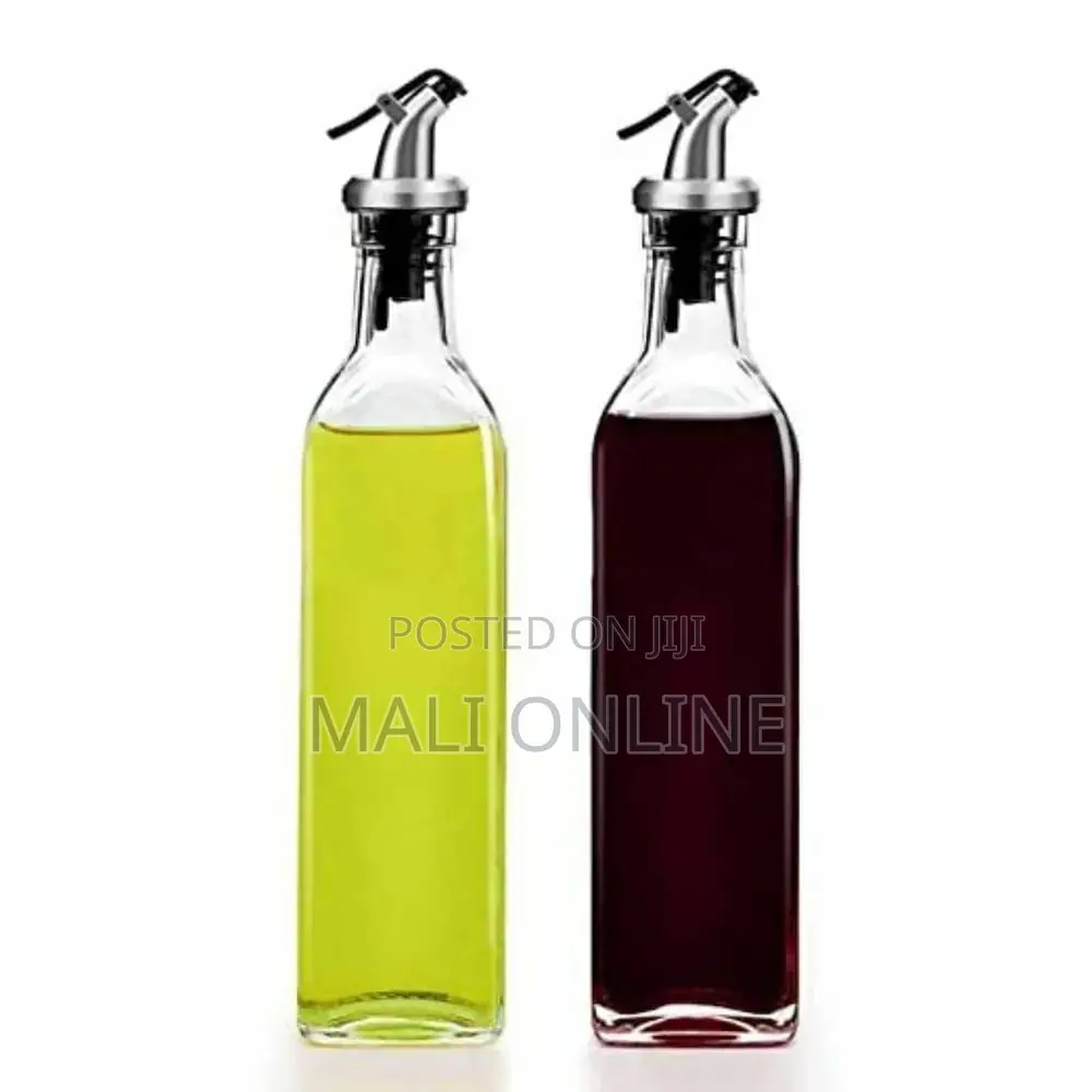 2-pcs 580ml Oil & Vinegar Dispenser Bottles Leak-proof Glass