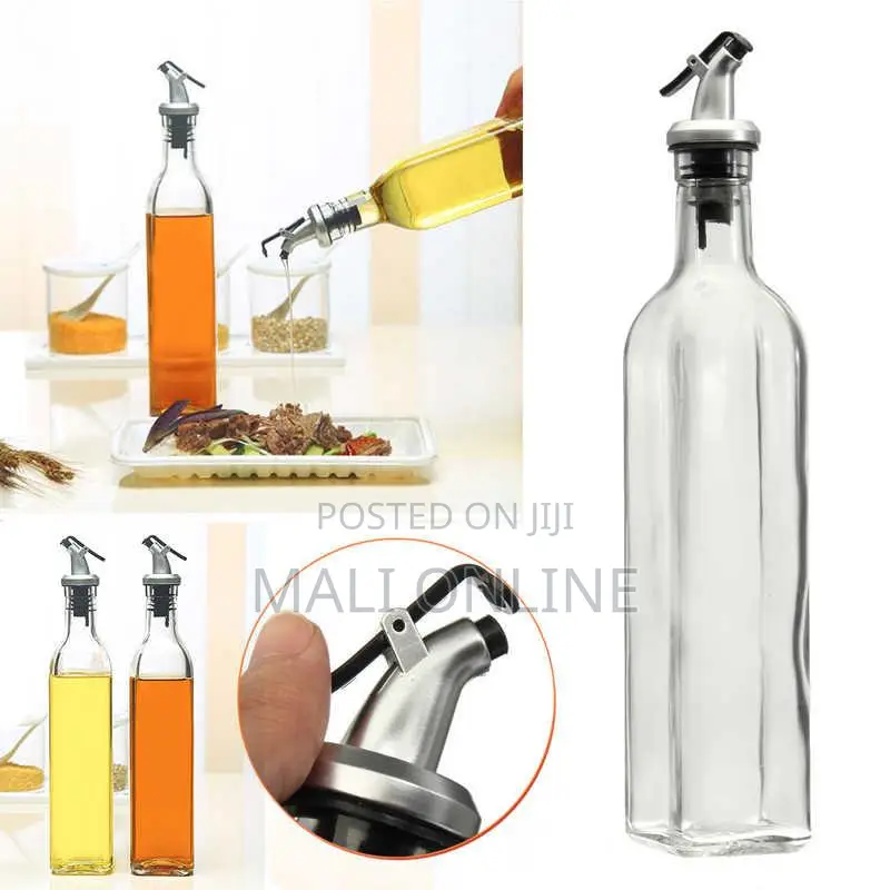 2-pcs 580ml Oil & Vinegar Dispenser Bottles Leak-proof Glass