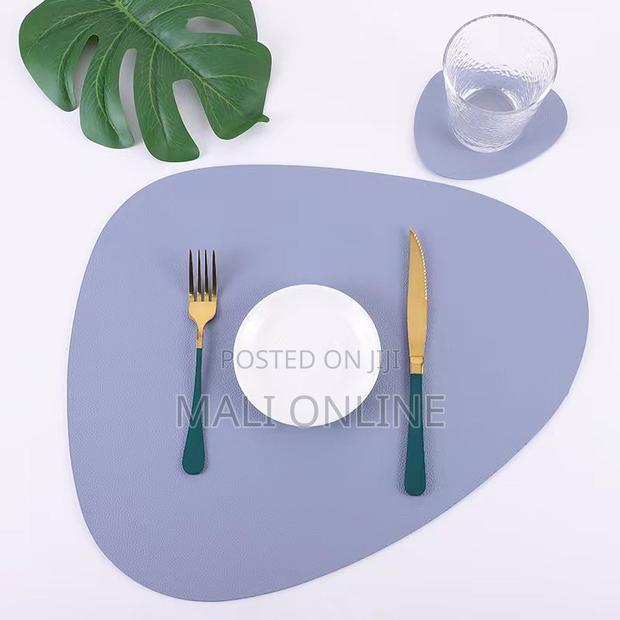 12pcs Leather Triangular Placemat Set Nordic Style - thumbnail 2