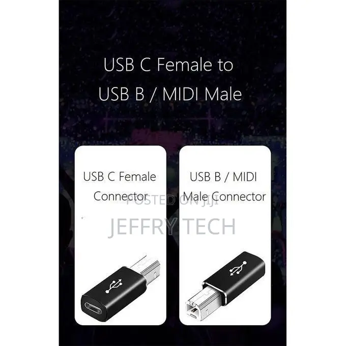Generation Pack Usb C to Usb B Adapter, for Midi Controller