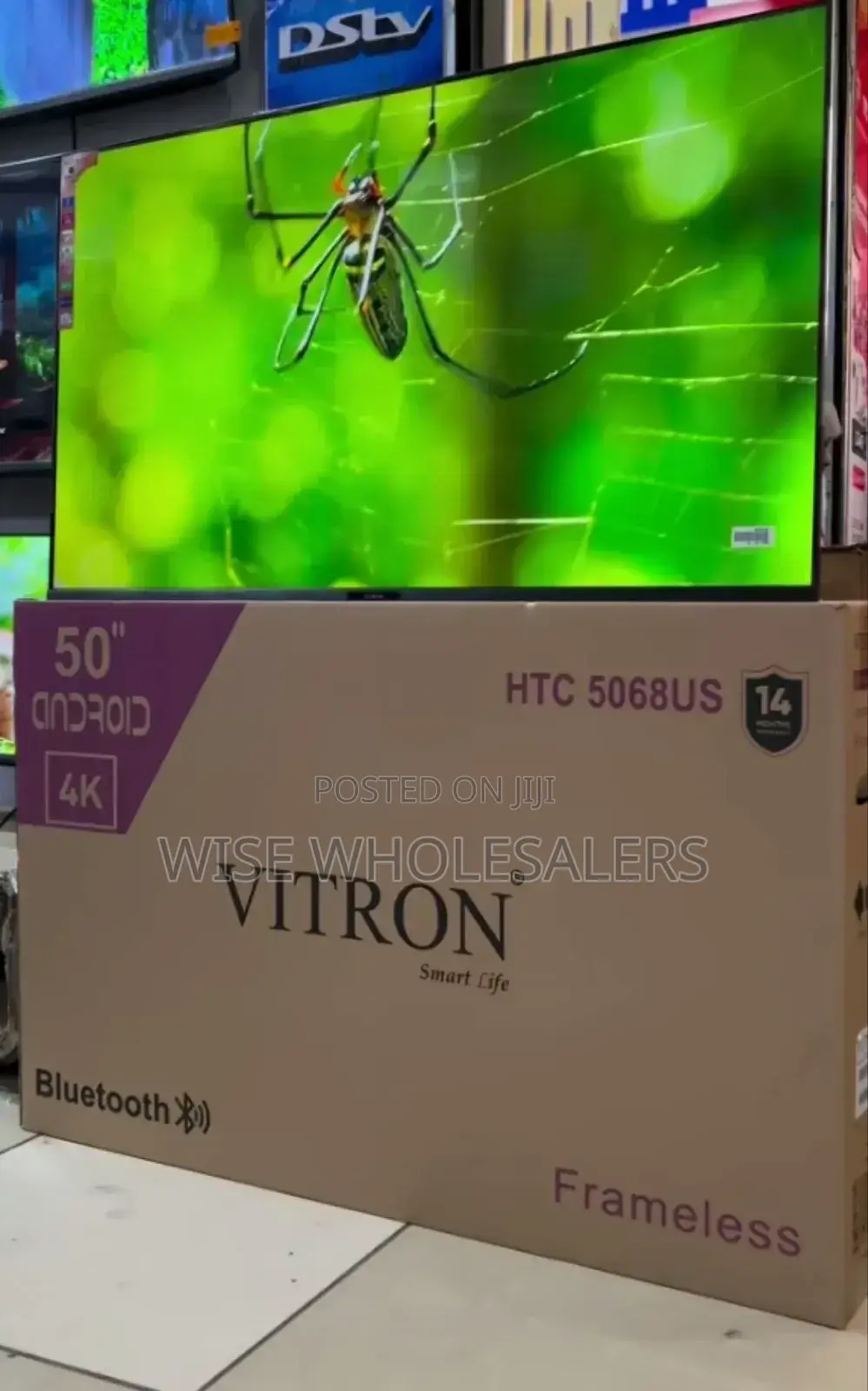 Vitron 5068us 50 Inch Frameless 4k Uhd Android Tv With 1.5gb