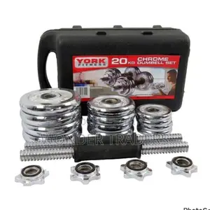 *Chrome Dumbells* 
 *20kg (With Case)* .