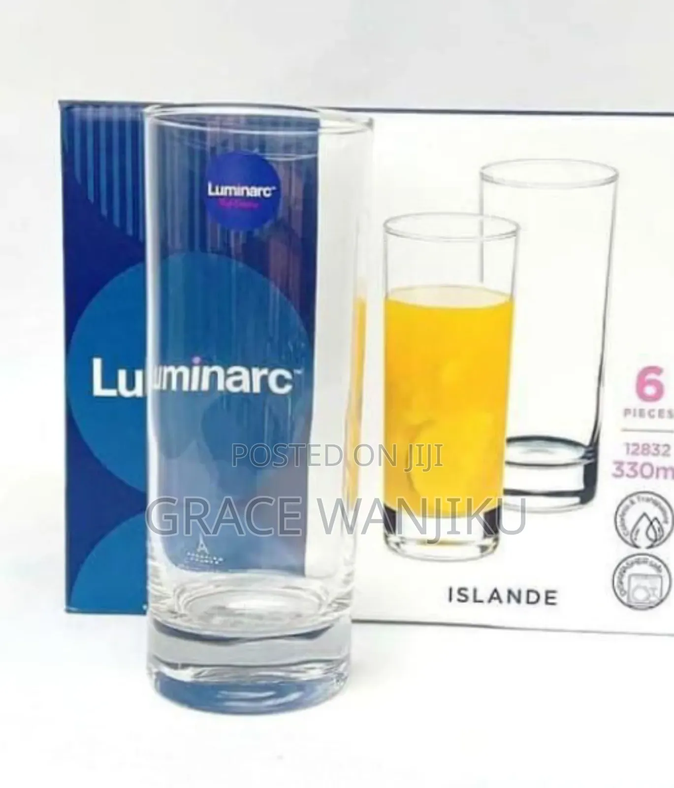*Set of 6 Luminarc(Islande) Glasses
