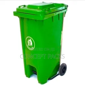 100l Garbage Bin With Foot Pedal Green