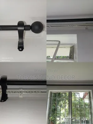 Black Juakali Powder Coated Curtain Rod for Heavy Curtains