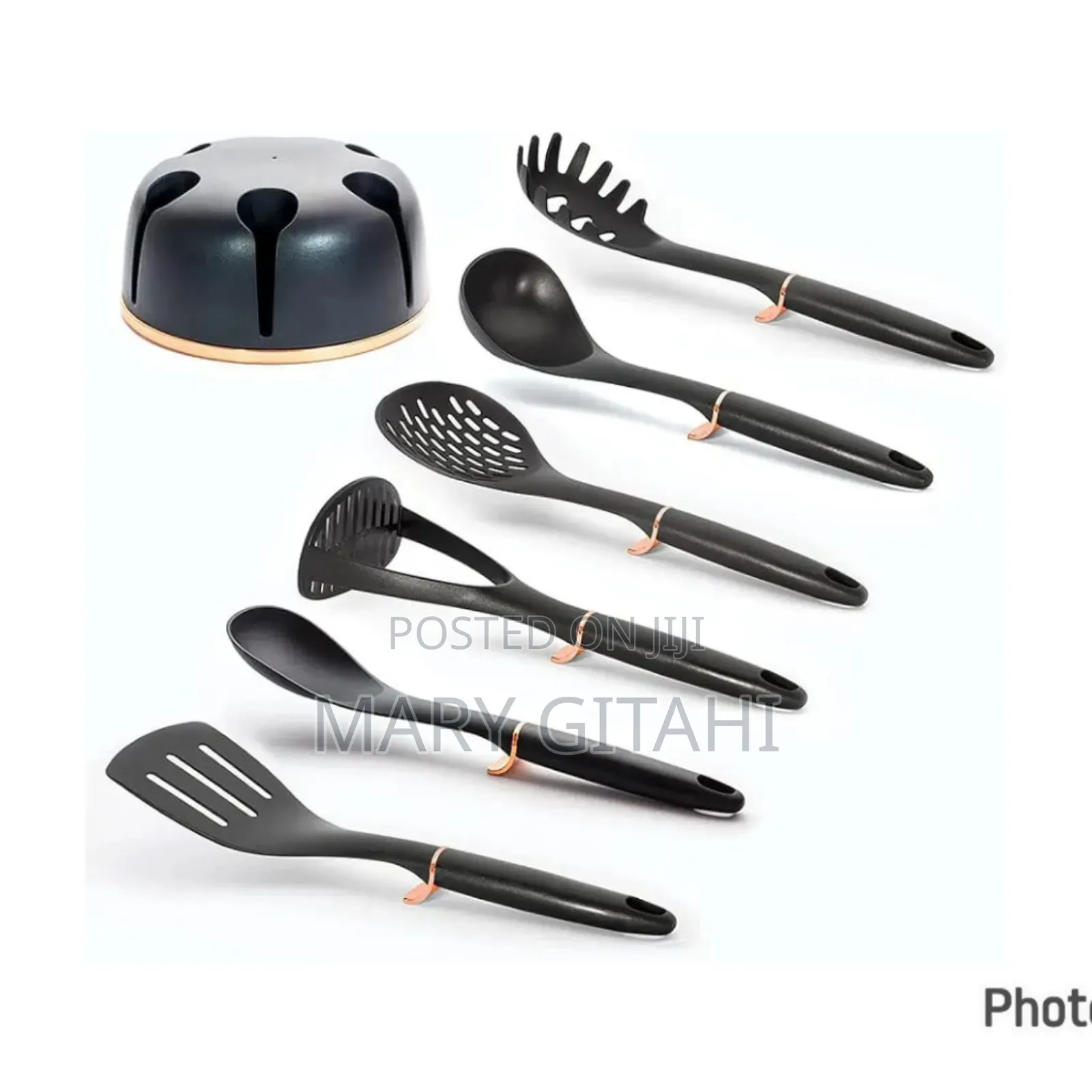 *Haus Roland Rotating Stand 7pc Silicone Kitchen Utensil Set