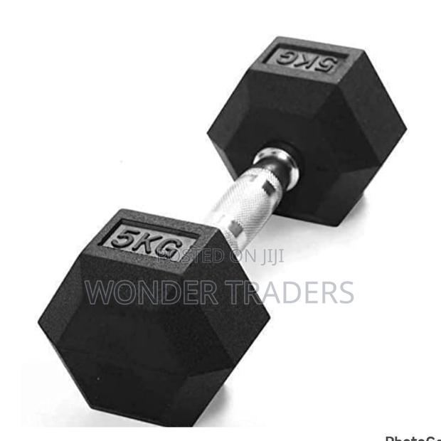 Hexagon Dumbbells. 5kg(Sold Per Single Hand)*