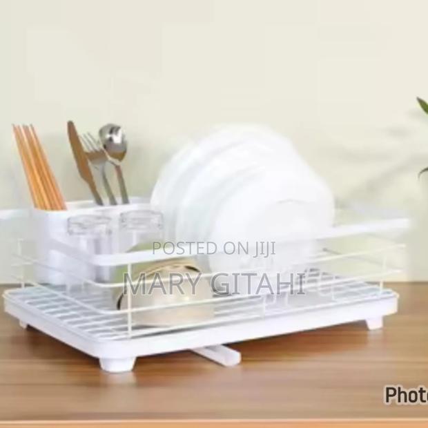 Black and White All in 1 Over Sink Kitchen Rack Dish Drainer - main view